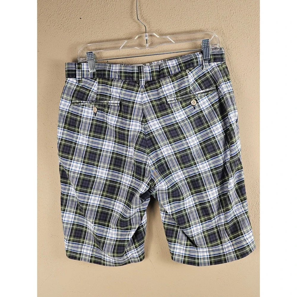 Polo Ralph Lauren Mens Blue Green‎ Plaid Chino Shorts 32